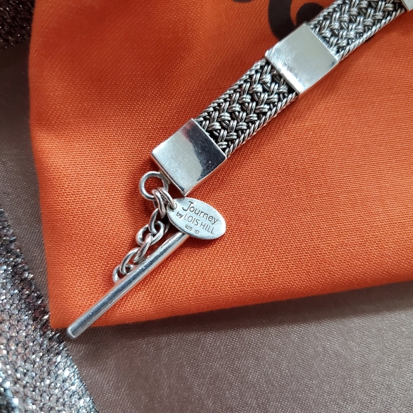 Journey by Lois Hill Sterling Woven Station Bracelet - Picture 8 of 9